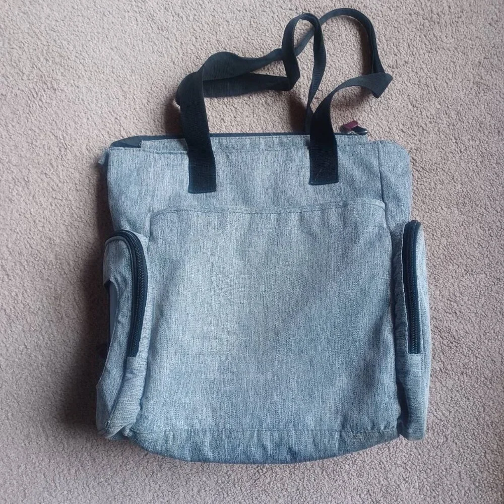 Eddie Bauer First Adventure Diaper Shoulder Bag‎ Heather Grey Black Accents